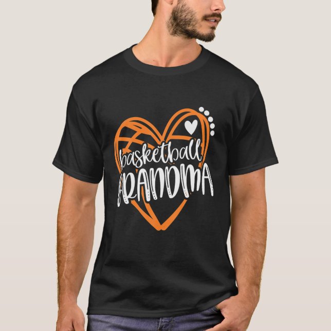 Filles filles Basketball GRANDMA Heart Tshirt Dist (Devant)