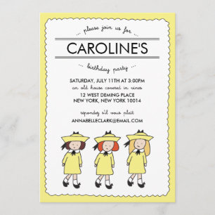 Filles françaises  Invitation d'anniversaire