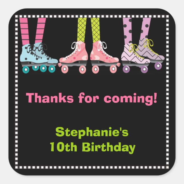 Filles funky Roller Skating Faver Stickers | Grand (Devant)