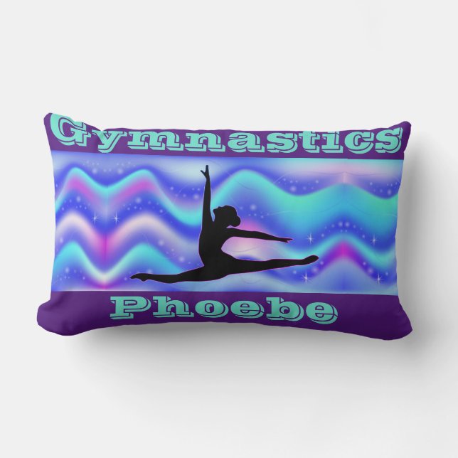 Filles Gymnastique Jeter Oreiller avec nom (Recto)