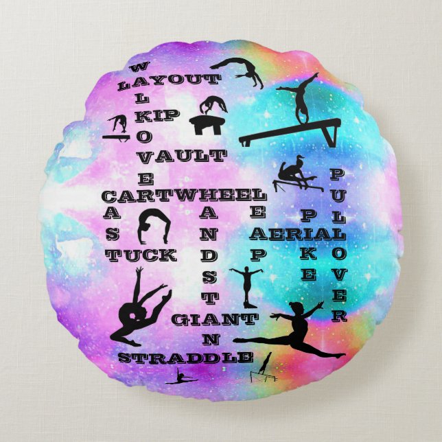 Filles Gymnastique Mots-croisés Coussin (Devant)