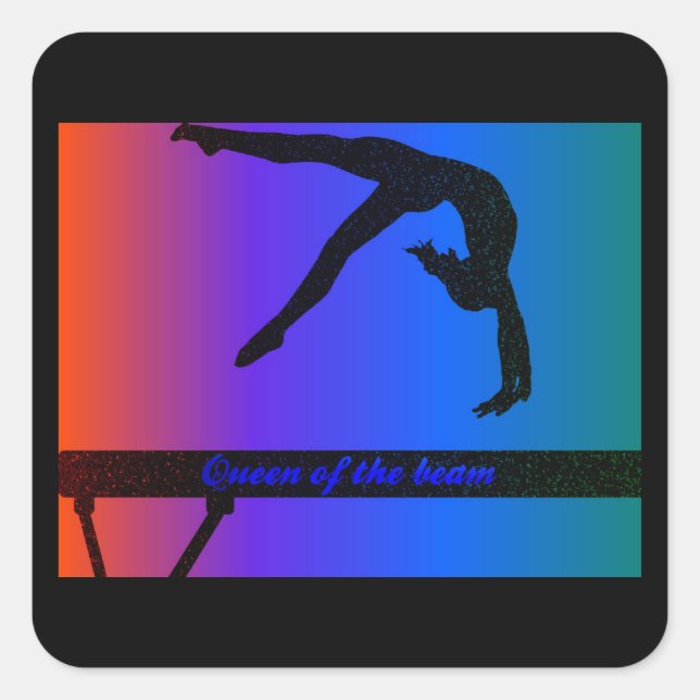 Filles Gymnastique Reine du faisceau Stickers (Devant)