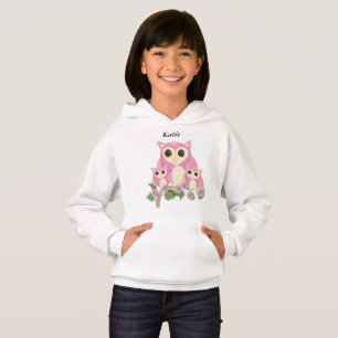 Filles hiboux roses modifiables