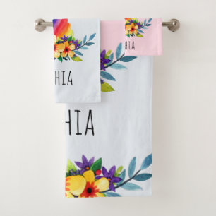 Filles mignonnes Arc-en-ciel Fleurs de licorne et