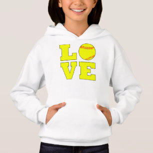 Filles mignonnes Fastpitch Softball Love Sweatshir