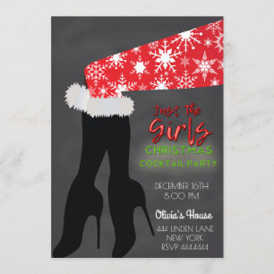 Filles Noël Cocktail Fête Invitation