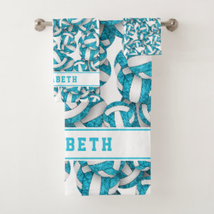 Filles nom turquoise volleyballs motif