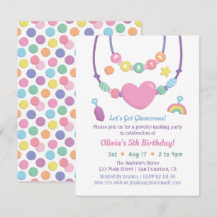 Filles perles et bijoux faire des invitations fête