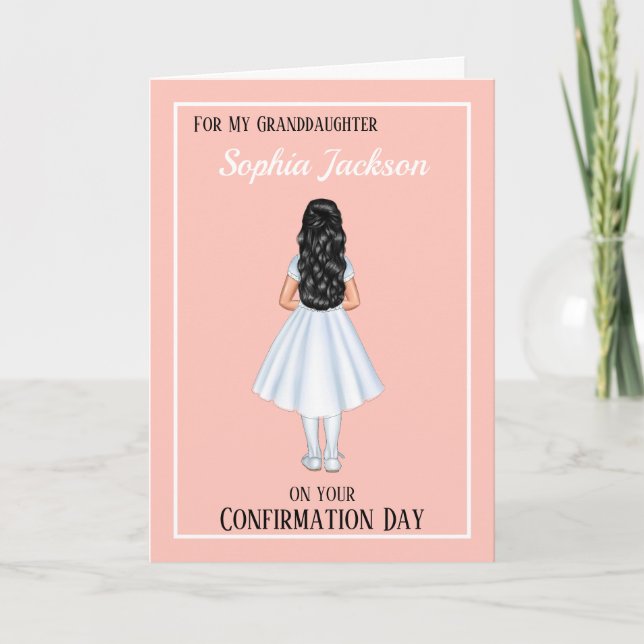 Filles Petite-fille Godchild Carte de confirmation (Devant)