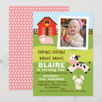 Filles Photo Ferme Invitation Anniversaire