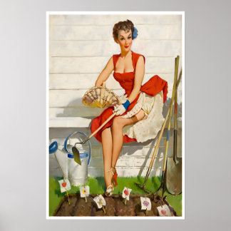 Filles Pin Up Affiche Impression Art De Jardinier