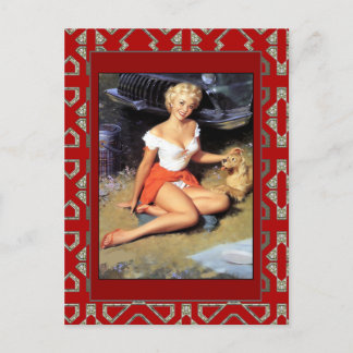 Filles Pin up d'Art de Carte Postale Impression Ré