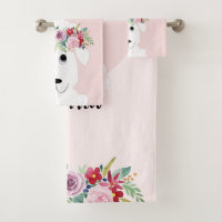Filles Quimsical Floral Aquarelle Moutons et nom