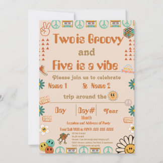 Filles Retro Invitation d'anniversaire