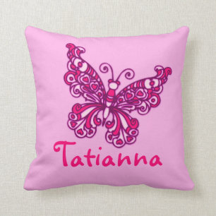 Filles roses appelées coussin de coussin de