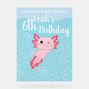 Filles roses mignonnes Axolotl fête d'anniversaire