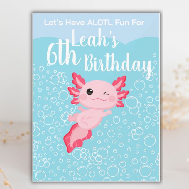 Filles roses mignonnes Axolotl fête d'anniversaire (Créateur téléchargé)