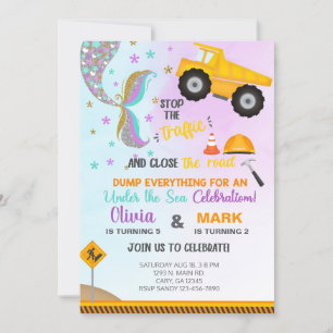 Filles sirène et invitation d'anniversaire de cami