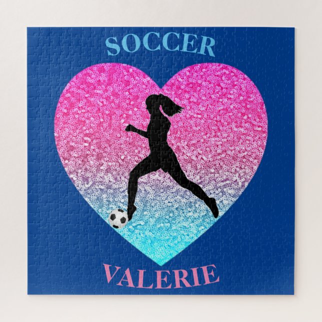 Filles Soccer Personnalisé Jigsaw Puzzle Puzzle (Vertical)