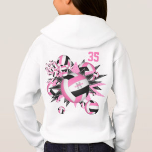 filles sport rose noir volleyballs étoiles