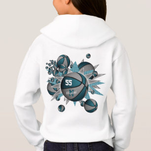filles sports gris turquoise basket-ball souffle