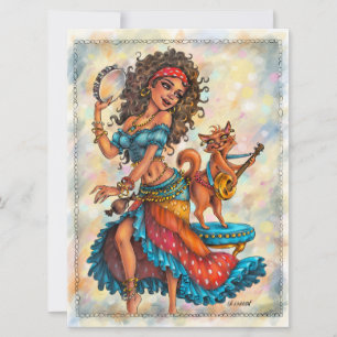 Filles tziganes Bohemian Chat Street Dancer Carte 