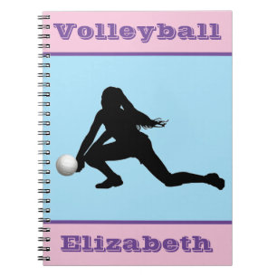 Filles Volley-ball rose, bleu, Carnet violet
