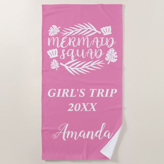 Filles Voyage Sirène Squad serviette de plage (Devant)