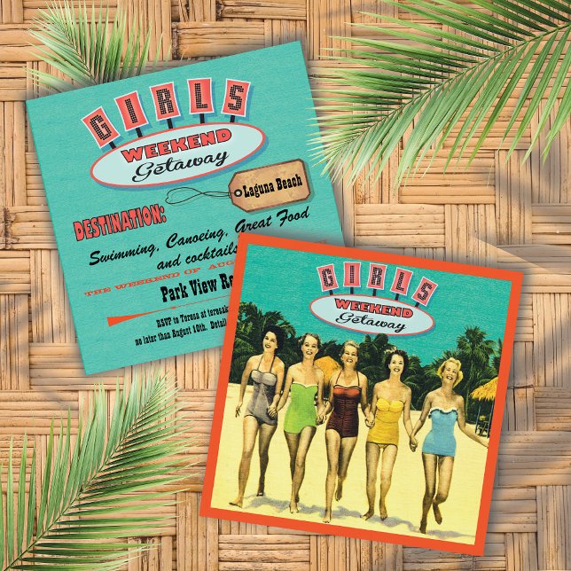Filles Week-end Getaway Beach Invitations (Créateur téléchargé)