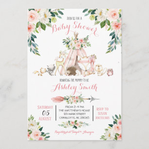Filles Woodland Baby Shower Invitations
