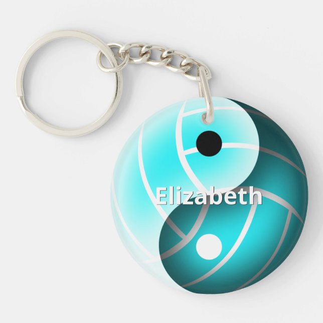 filles yin et yang volleyball turquoise (Devant)