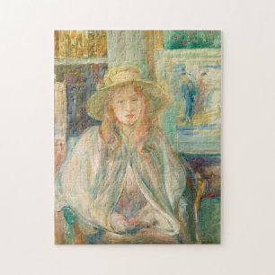 Fillette au Chapeau de Paille Berthe Morisot Jigsaw Puzzle