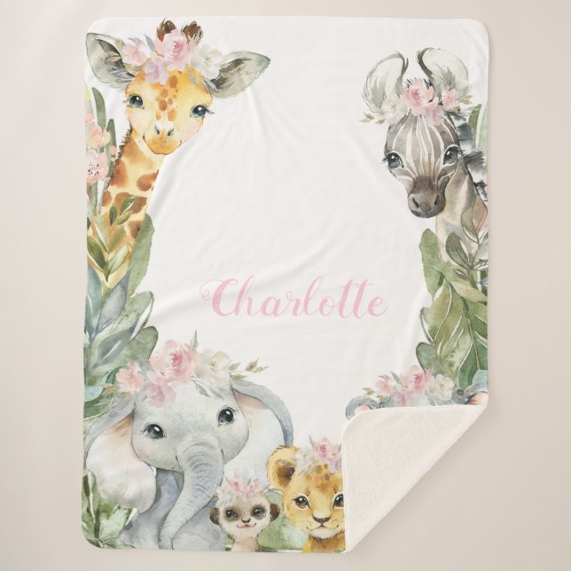 Fillette Safari Couverture bébé (Devant)