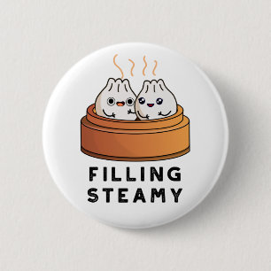 Filling Steamy Funny Dimsum Bao Pun 2 Inch Round Button