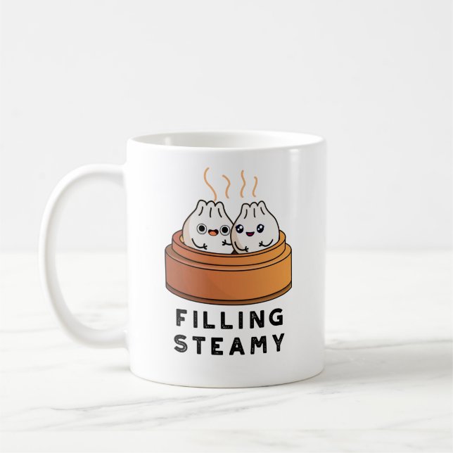 Filling Steamy Funny Dimsum Bao Pun  Coffee Mug (Left)