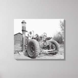 Filling the Tractor, 1940 Canvas Print