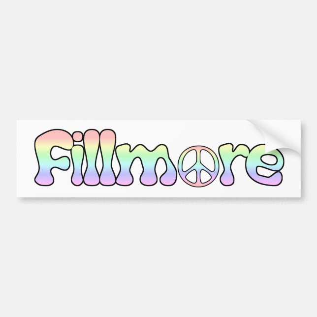 Fillmore California Peace Bumper Sticker (Front)
