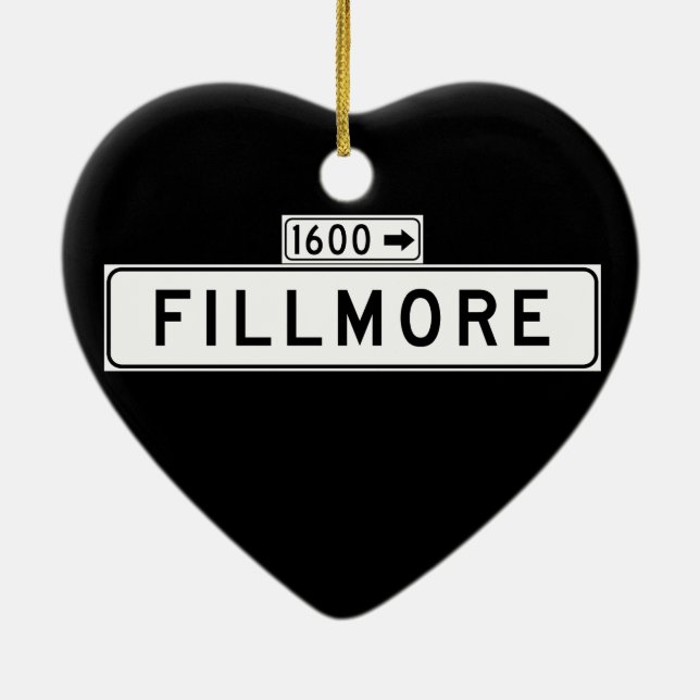 Fillmore St., San Francisco Street Sign Ceramic Ornament (Back)