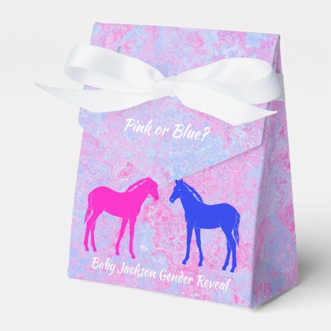 Filly Or Colt Western Style Gender Reveal Favor Box (Front Side)