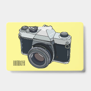 Film camera cartoon illustration badge