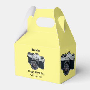 Film camera cartoon illustration favor box