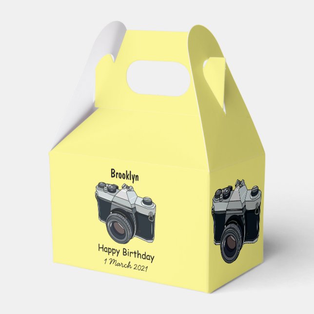 Film camera cartoon illustration favor box (Front Side)
