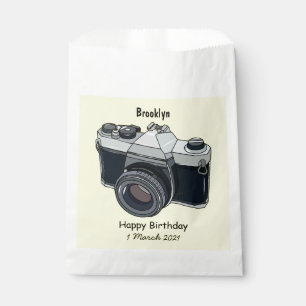 Film camera cartoon illustration favour bag