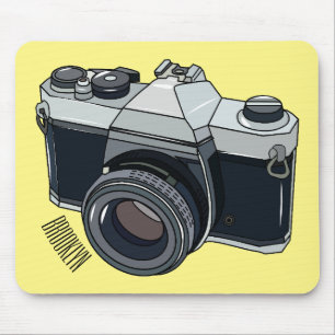 Film camera cartoon illustration mouse pad