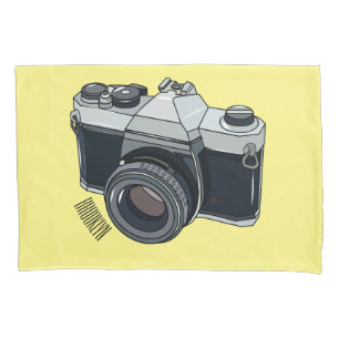 Film camera cartoon illustration pillowcase