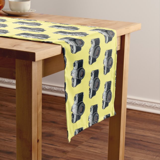 Film camera cartoon illustration short table runner (In Situ)