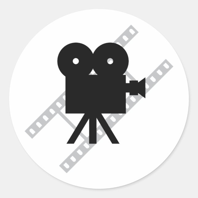 film camera icon classic round sticker (Front)