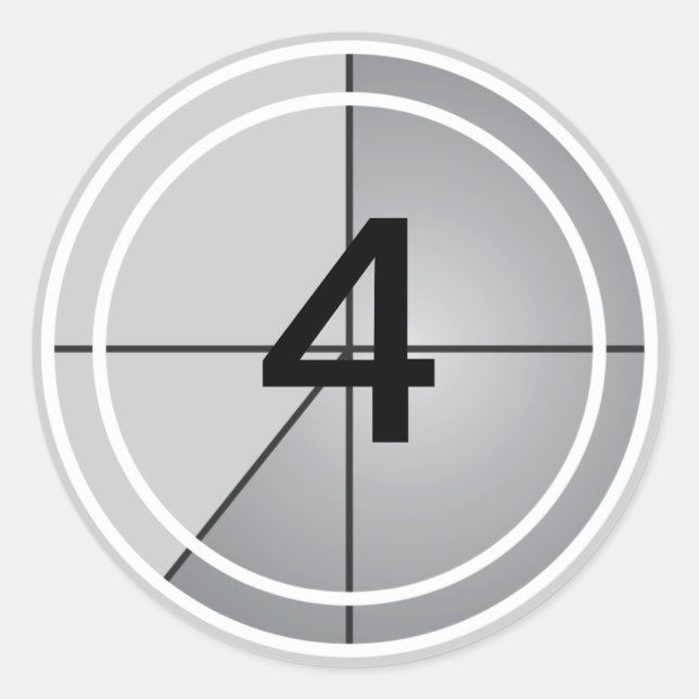 Film Countdown Classic Round Sticker (Front)