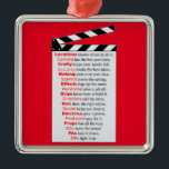Film Crew and Movies need a new idea? Metal Ornament<br><div class="desc">Shooting a movie or TV show means twelve-hour days and lots of work. How do creative people blow off some steam? Same as everyone else, with a bit of bedroom antics. This suggestive shirt helps celebrate the best of both worlds. For more of this design go to: https://www.zazzle.com/soaringstars If you...</div>