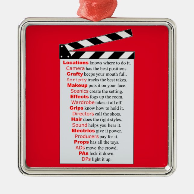 Film Crew and Movies need a new idea? Metal Ornament (Front)